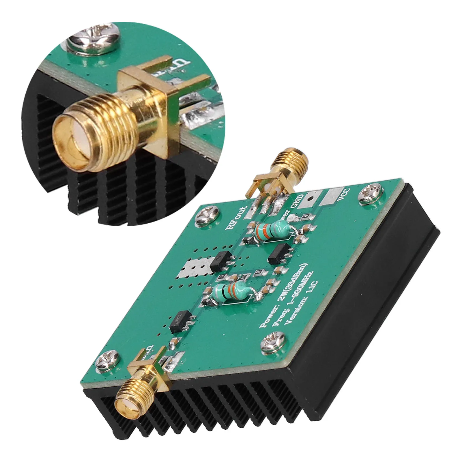 RF Wideband Amplifier 12VDC RF Power Wideband Amplifier Amplification Module 1-930MHz Working Frequency 2.0W Power Amplification