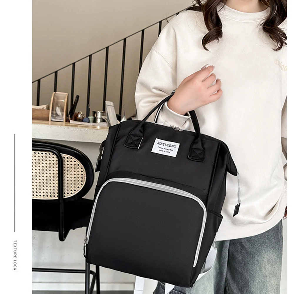 

Многофункциональный новый стильный однотонный рюкзак для мамы, большая вместимость, водонепроницаемый с изолированным карманом, уличная детская сумка для родителей