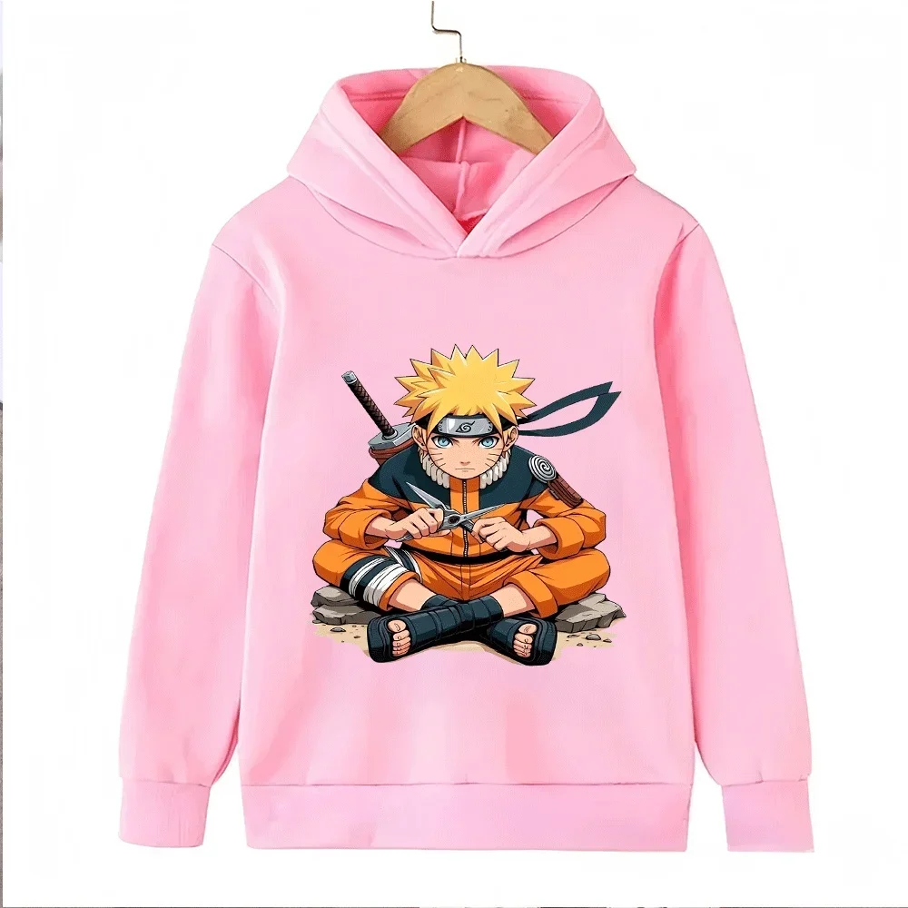 Naruto Hoodie, Unisex-Kapuzenpullover mit Kordelzug, Uzumaki Naruto Anime-Charakter, Vorderseite bedruckt, lässiger Pullover mit langen Ärmeln. – Detail 7