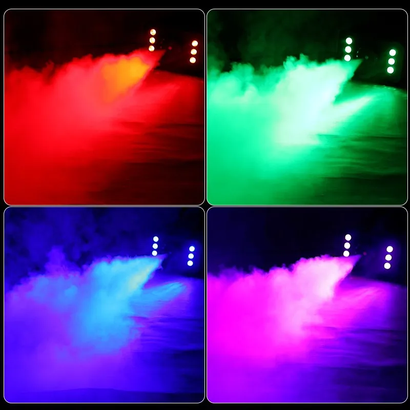 1500W Remote Control Fog Machine With 6x3W RGB Light Smoke Machine Stage Show Disco DJ Party Club Bar Event Show Stage Show