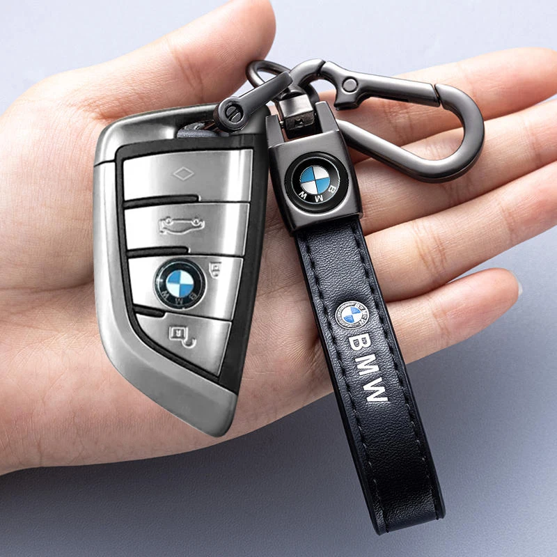 

1Pcs Car Metal Key Chain Fine Leather Emblem Key Ring For BMW X1 X2 X3 X5 X4 X6 X7 G30 G20 G32 G11 G12 F40 F30 F20 F10 F34 F07