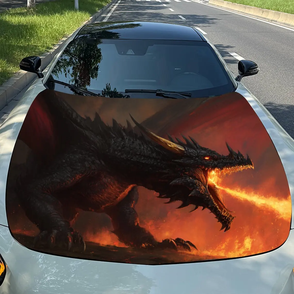 

Spitfire Black Dragon PVC Vinyl Wrap - Self-Adhesive Waterproof Scratch-Resistant Car Decal For Trucks, Cars, SUVs - Ideal Gift