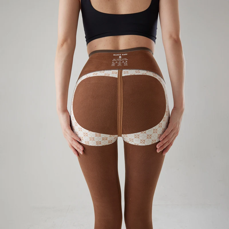 Pantalones de Yoga ceñidos con cintura para mujer, mallas cálidas de lana gruesa para levantamiento de cadera, ropa deportiva para Fitness, mallas de Yoga de invierno