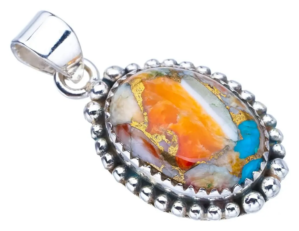 

Hesy® Natural Copper Chalcedony Handmade 925 Sterling Silver Pendant 1.25" F3723