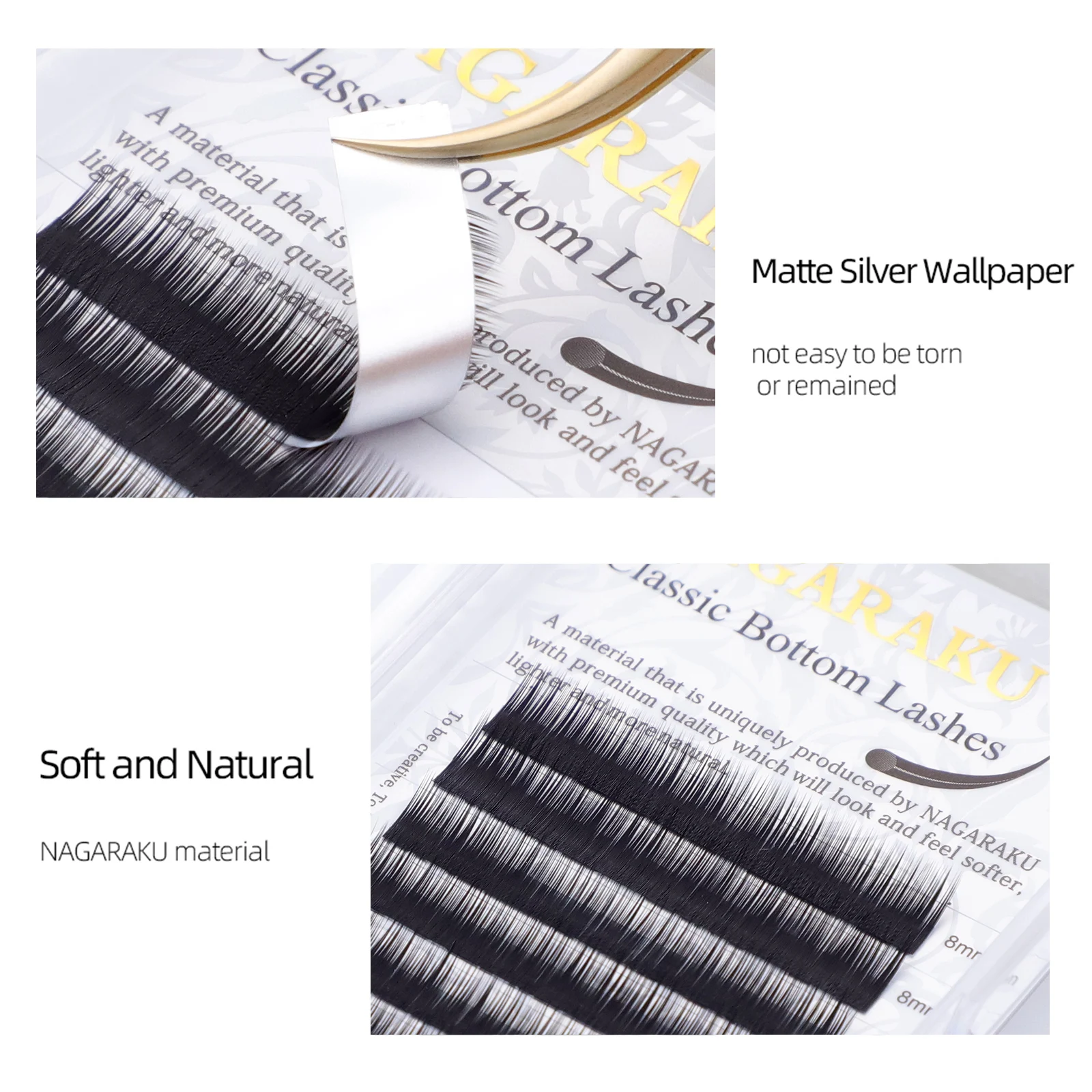 NAGARAKU Wimpernverlängerung für die untere Wimpernreihe, Ellipse Classic Curl, 5mm 6mm 7mm, schwarze Augenbrauenwimpern – Detail 8