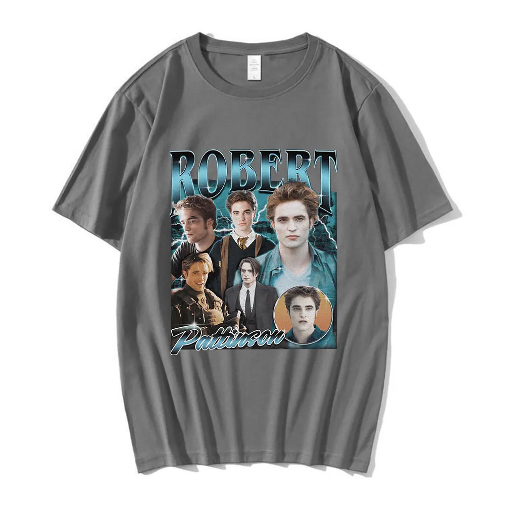 Robert Pattinson T-shirts Twilight Saga Edward Cullen Graphic Print T-shirt Streetwear Men Women Oversized Pure Cotton T Shirt