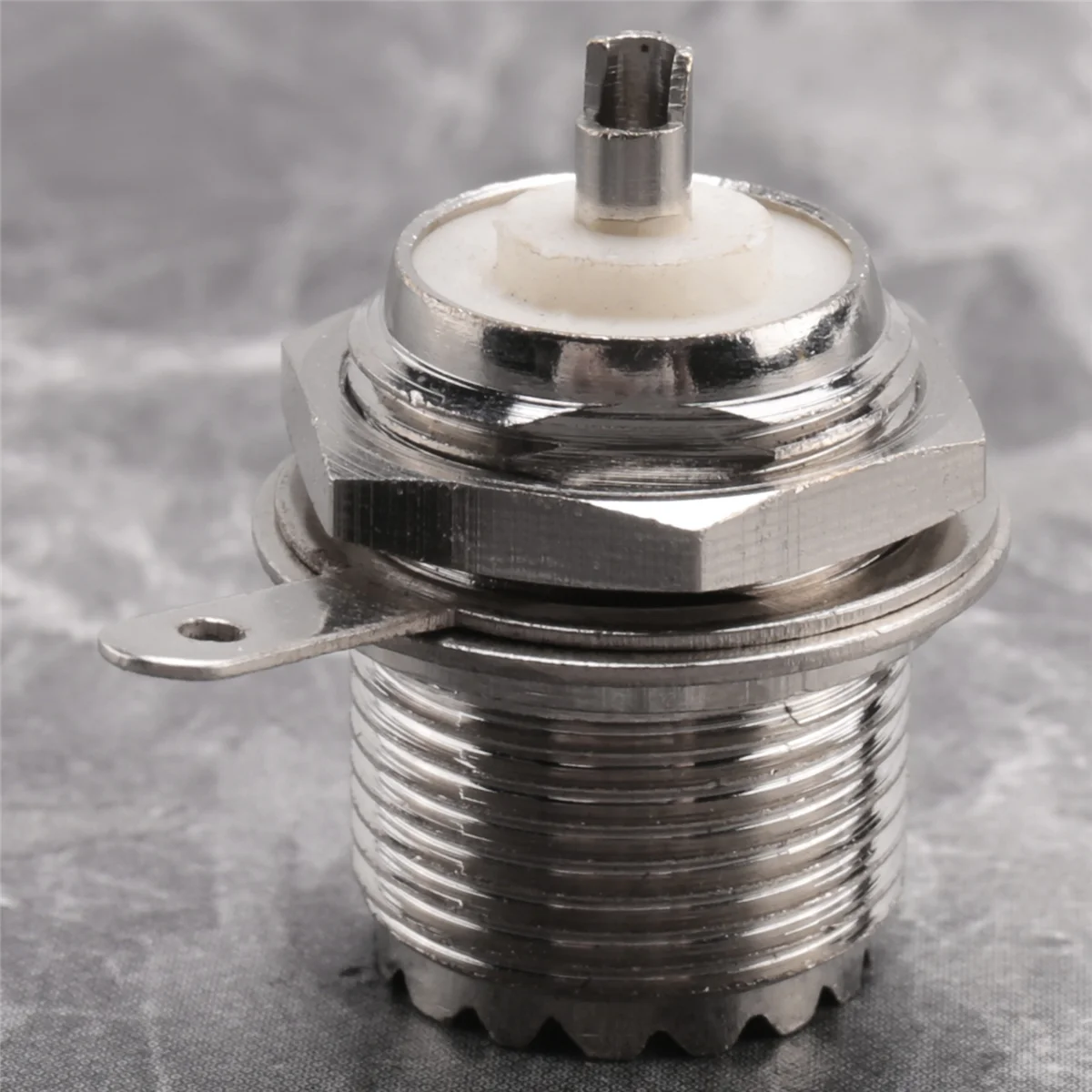 UHF Женский SO239 Разъем для переборки, паяная панель, прямой радиочастотный разъем, серебристый