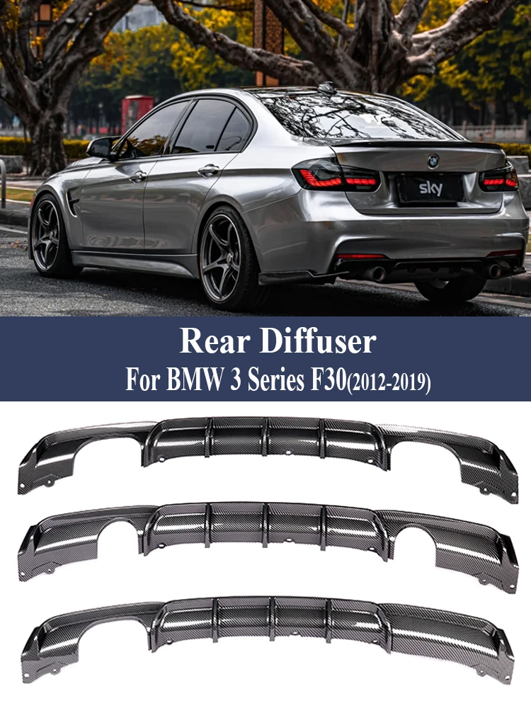 

For BMW 3 Series F30 F31 2012-2019 MP Rear Bumper Diffuser Lip Carbon M Tech Diffusor Body Kit 320i 328i M Sport Gloss Black