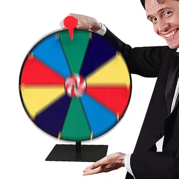 Spinning Prize Wheel Tabletop Spinning Wheel 11,8 cala Ruletka Spinner Wheel ze stojakiem 10-siatka Wymazywalna gra Win Fortune Spin