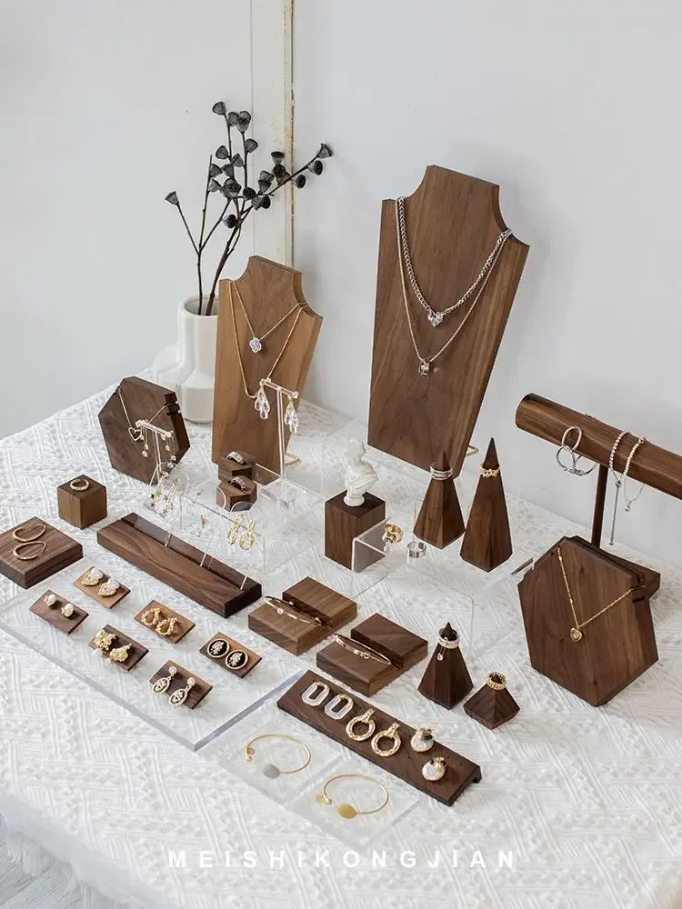 Jewelry display stand walnut jewelry jewelry display shooting props ornament