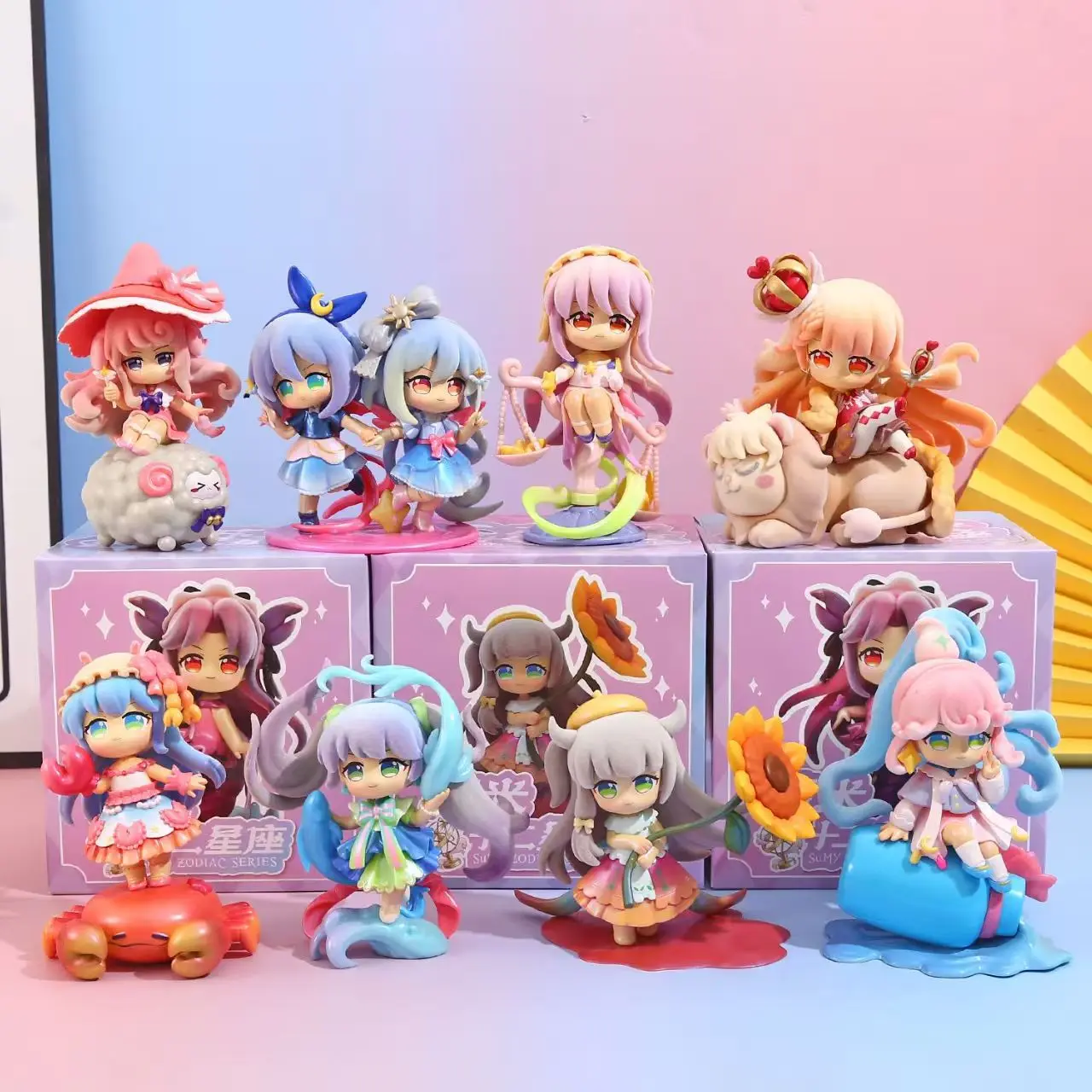 

SUMY New 12 Zodiac Signs Blind Box Constellation Series Collectible Figures Cute Designer Toys Astrology Theme Gift for Girls