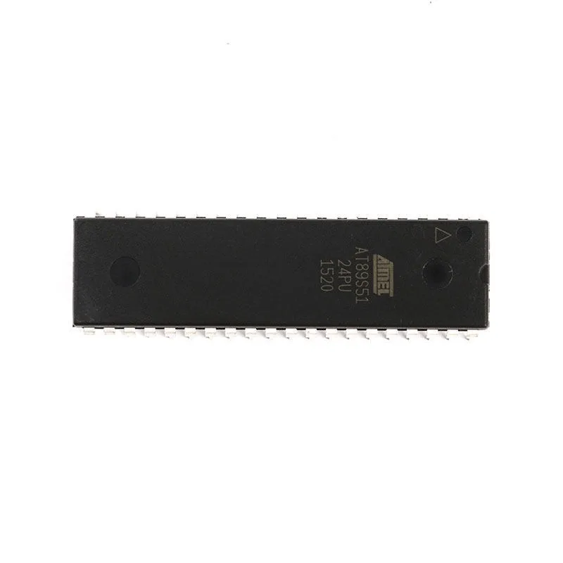 1 pc Genuine Original AT89S51-24PU 8-bit Flash Microcontroller DIP-40 Through Hole, for electronics DIY circuit board developm