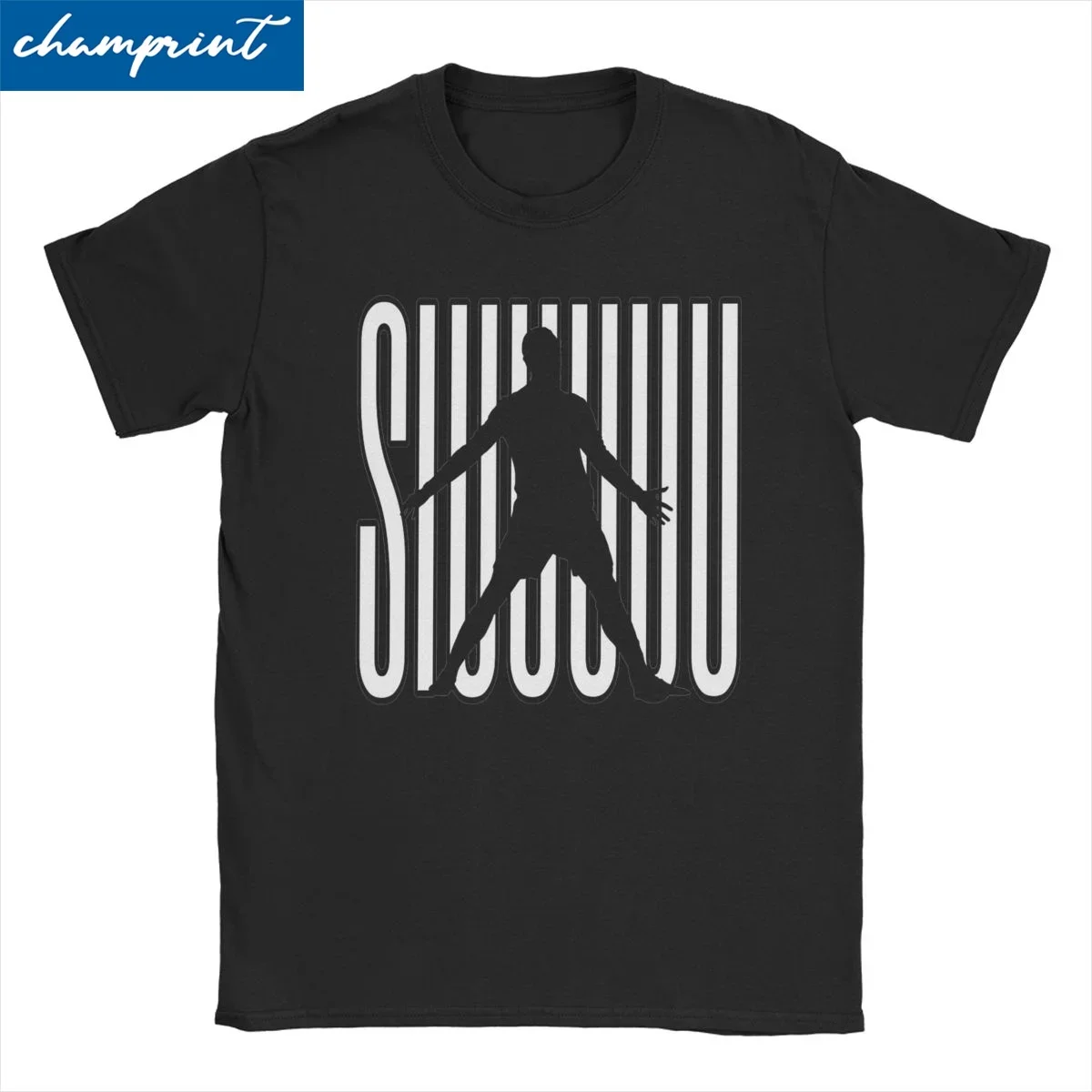 

Cristiano Ronaldo Silhouette Graphic Tee Men Women Cotton Short Sleeve Crewneck T Shirt