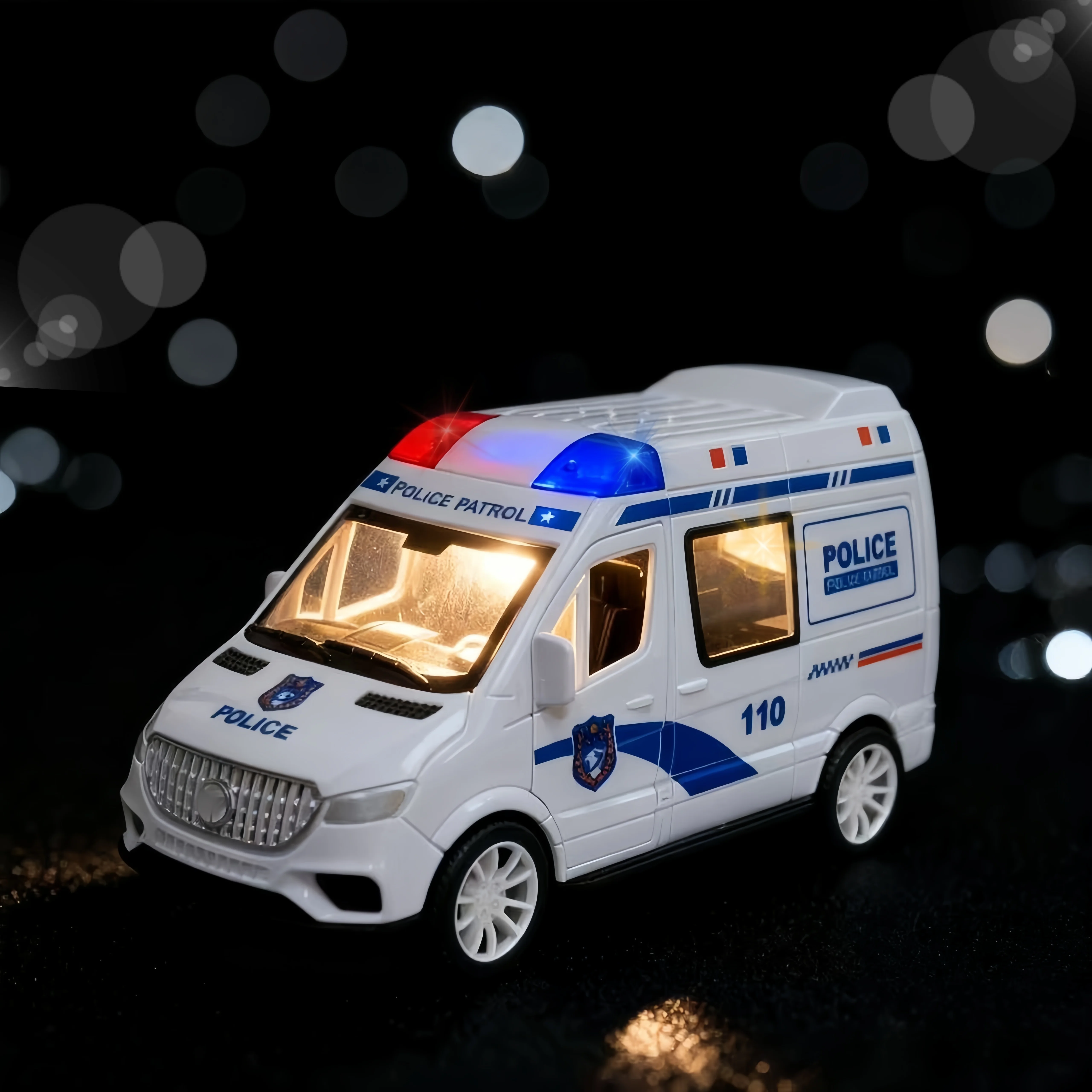 Giocattolo interattivo di ambulanza musicale, macchinina elettrica per bambini di 3 anni, ideale regalo di Natale, Halloween e compleanno