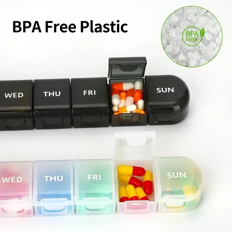 Container Pill Organizer Weekly Capsule Pill Box 7 Days Weekly Separable Pillbox Tablet Holder Medicine Storage Case Drug