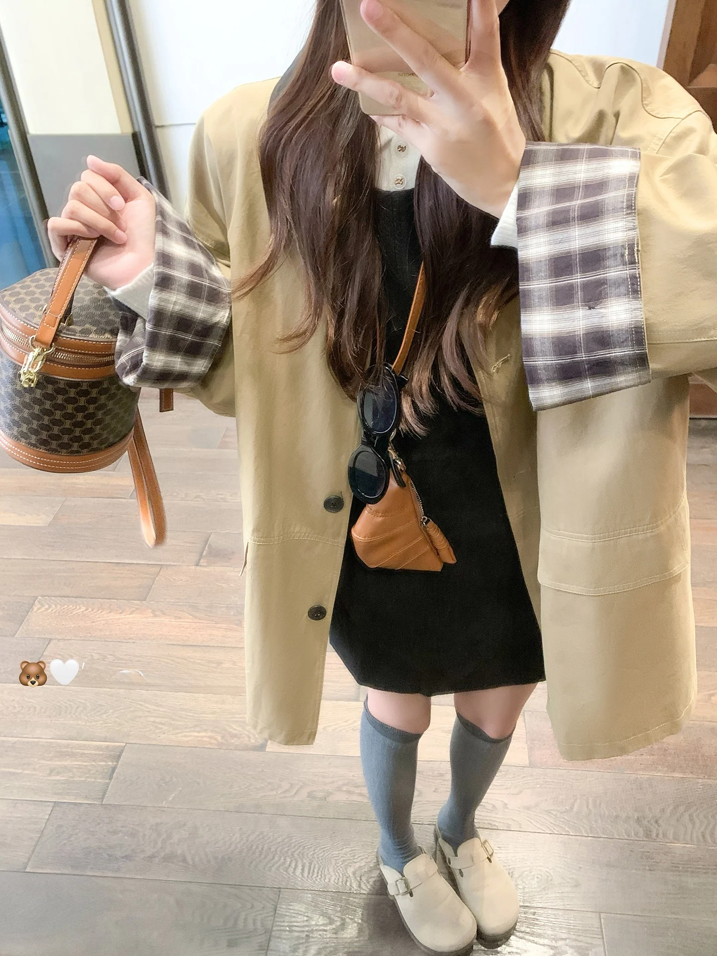 

Classic Color Blo Khaki Mid-Length Women's Coat Casual Briti Sle Windbreaker Loose Fit Small Size Autumn Coat