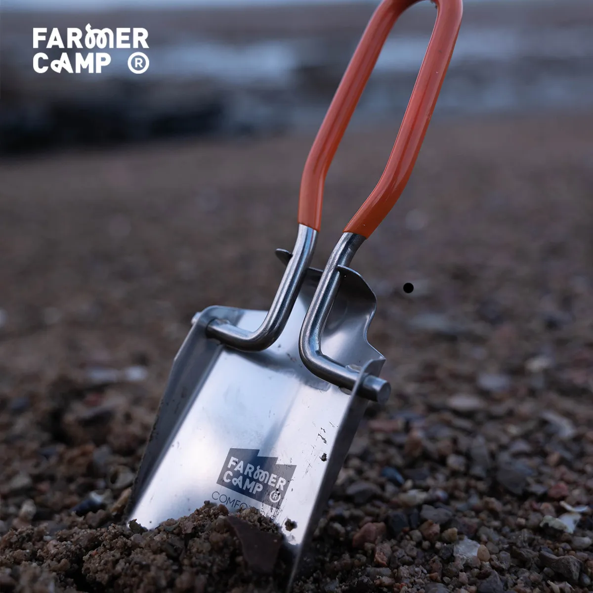 Farmer Camp Folding Mini Stainless Steel Shovel, Portable Beach beach comb Pooling Tool Small Gardening Trowel for Pot Plants