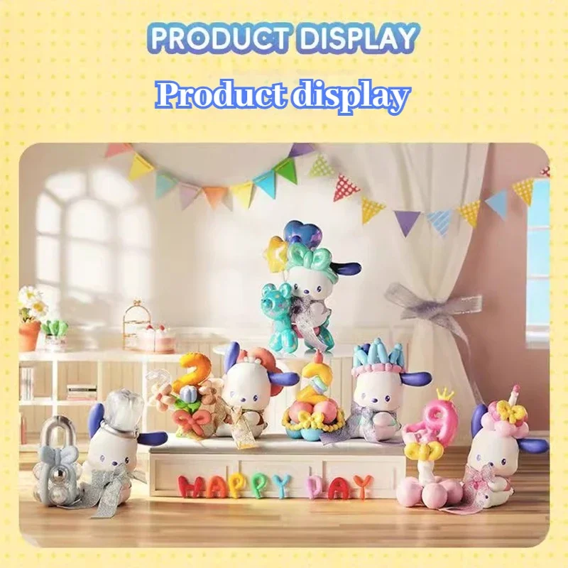 Miniso Sanrio Balloon Carnival Party Series Blind Box Pochacco And Flower Agreement Jewelry Anime Model Desktop Decoration Toy