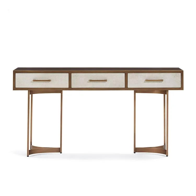 Light luxury American European neoclassical solid wood entrance table desk