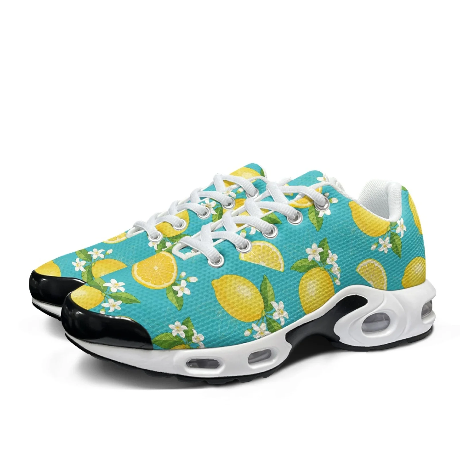 XIXIRIMIDO Air-Cushioned Sneakers Women's Running Shoes Men's Commuter Sport Lightweight Breathable Soft Comfortable Lemon