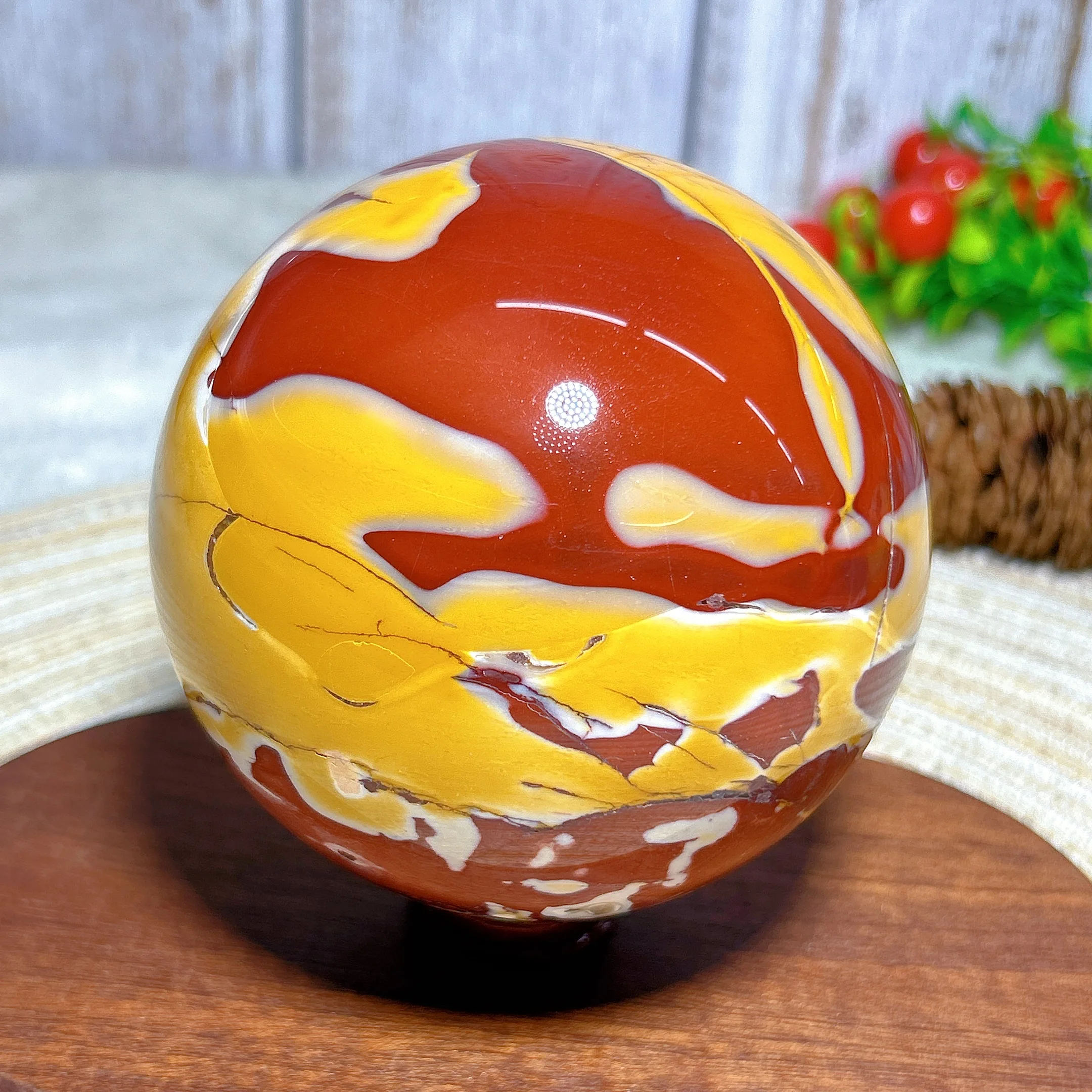 High Quality Mookaite Big Sphere Polished Ball Healing Natural Crystal Gemstones Mineral Energy Home Decorations Room Decor Gift