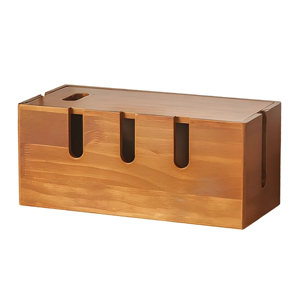 Kabelmanagement-Box aus Holz, großer Kabel-Organizer, Aufbewahrung für Schreibtisch, Heimbüro, Verwendung von Steckdosenleisten, Kabelversteckungsbox