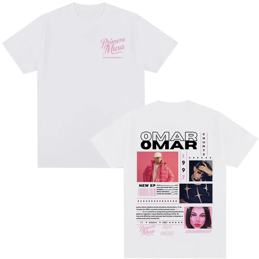 Omar Courtz Primera Musa Album Tour Merch T Shirt Men Women Clothing Hip Hop Fashion T-shirt Casual Cotton Short Sleeve T-shirts image 3