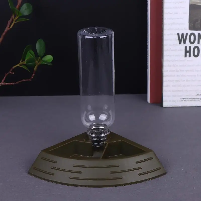 2 In 1 Hidangan Sudut Mangkuk Air Kadal Pengumpan Reptil Otomatis dengan Botol Air untuk Kadal Tokek Singa Maned Kura-kura Hewan Peliharaan S/M/L