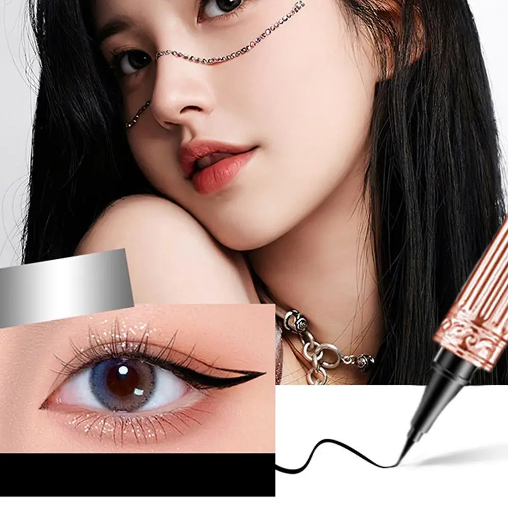 Schwarz Matt Flüssigen Eyeliner Bleistift Wasserdicht Wisch Liner Stift Langlebig Trockenen Auge Eyeliner Kosmetische Natürliche Schnell Beweis N6V7