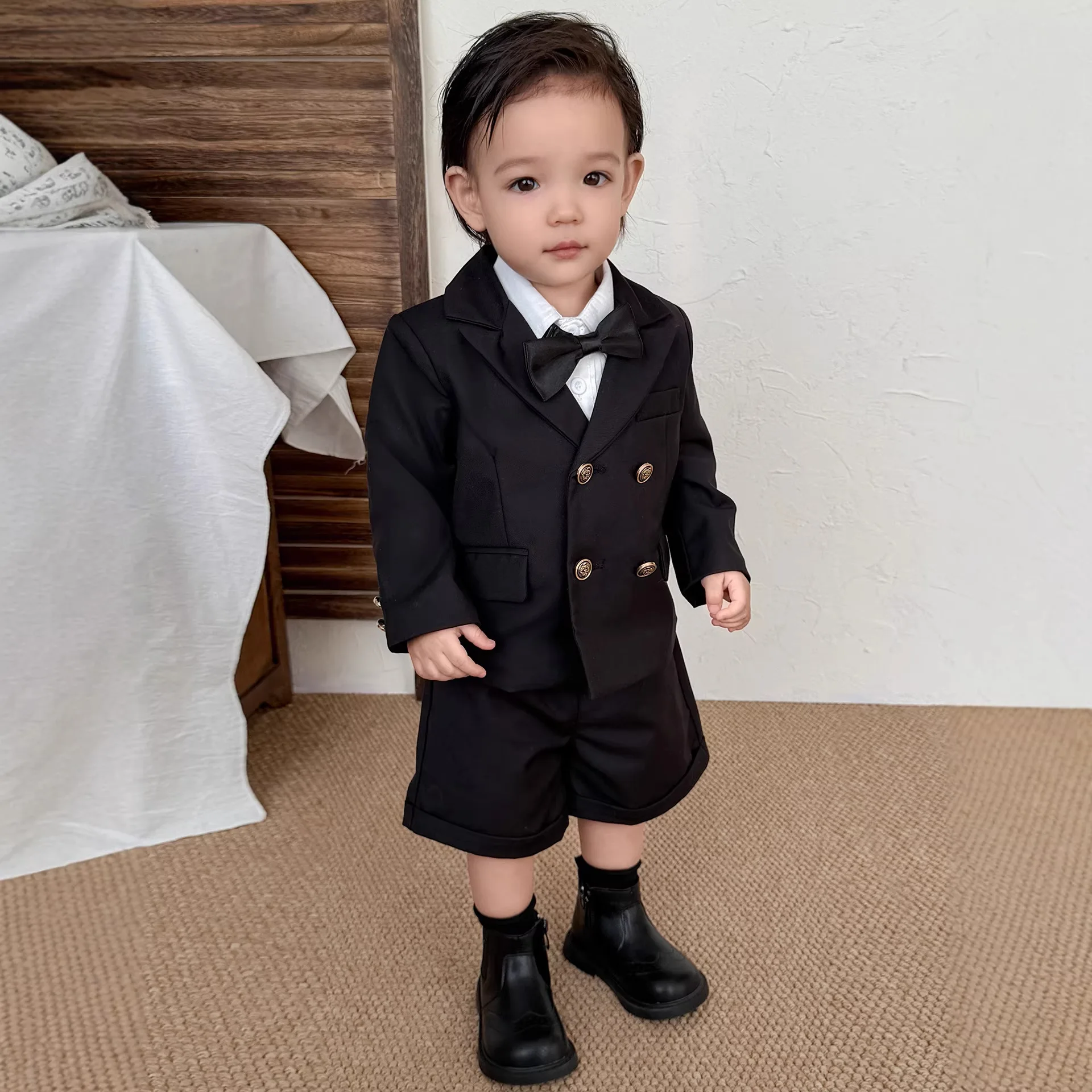 

2026 Infant Outfit Autumn Clothes First Birthday Dress Spring And Autumn Boys' Suit Clothes Baby Boy Birthday British Style Suit