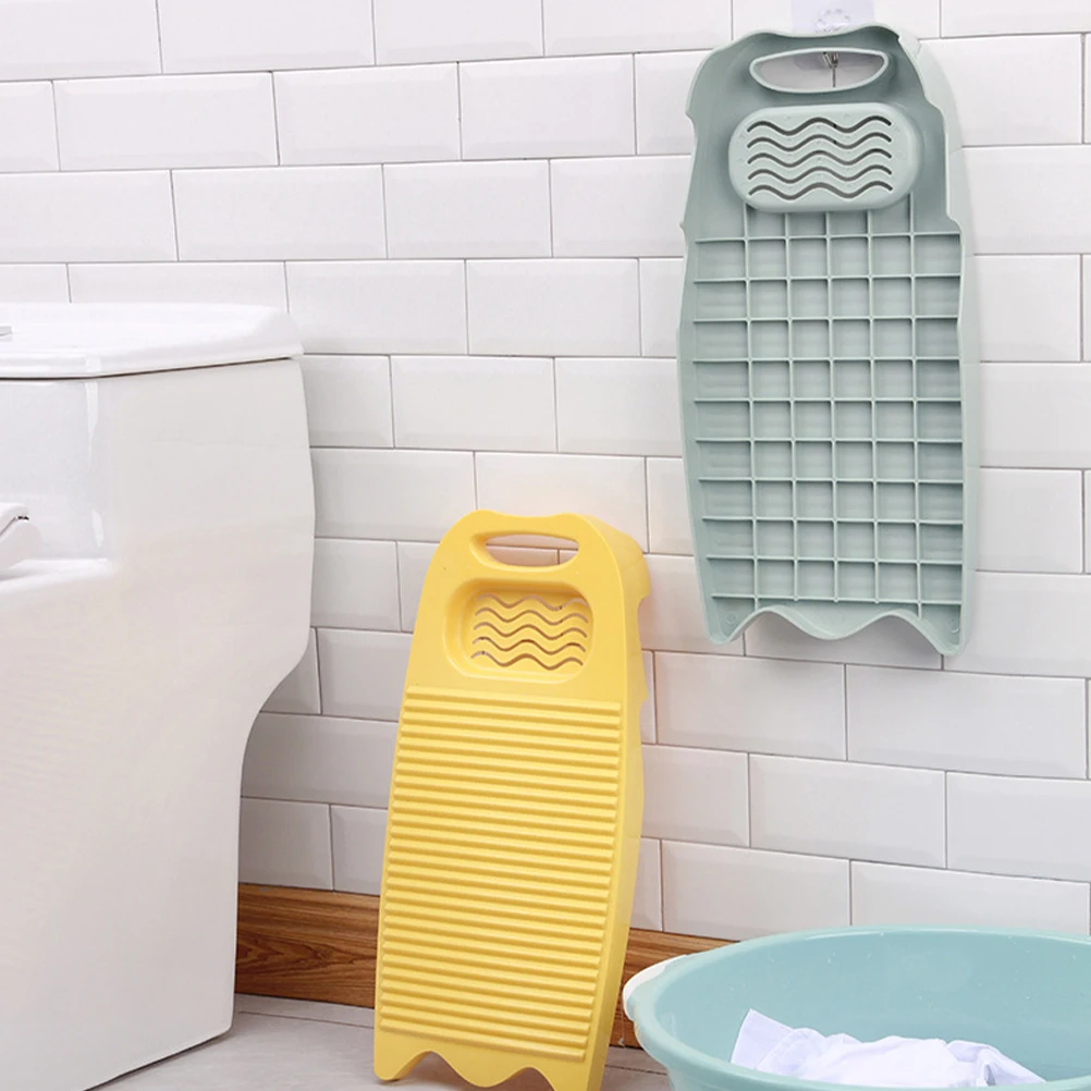 

2pcs Washboard Laundry Boards Plastic Hand Scrub for Washing Clothes Household Compact Size Easy to Carry Travel Use