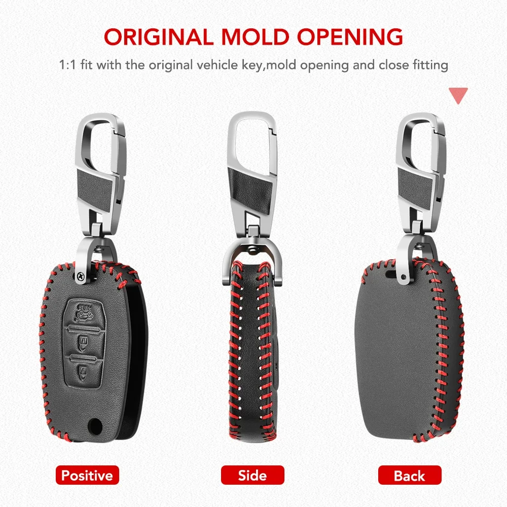 Leather Car Key Cover Case for SsangYong Kyron Actyon Tivolan Korando Rexton Tivoli Key Holder Car Key Accessories