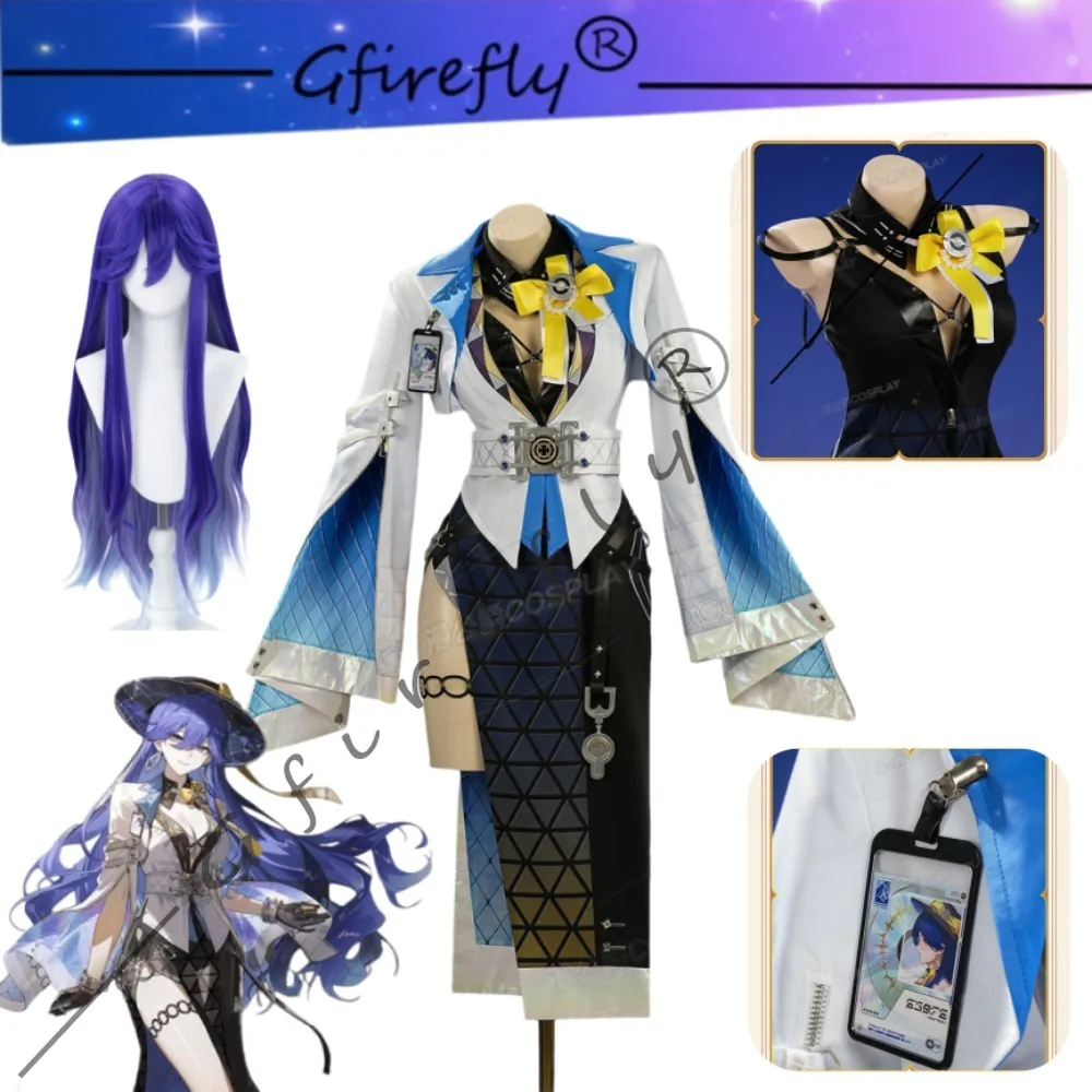 

Wuthering Waves Lucilla Cosplay Dress Full Set with Hat Wig Exquisite Accessories Adult Women Halloween Comic Con Stage Outfit