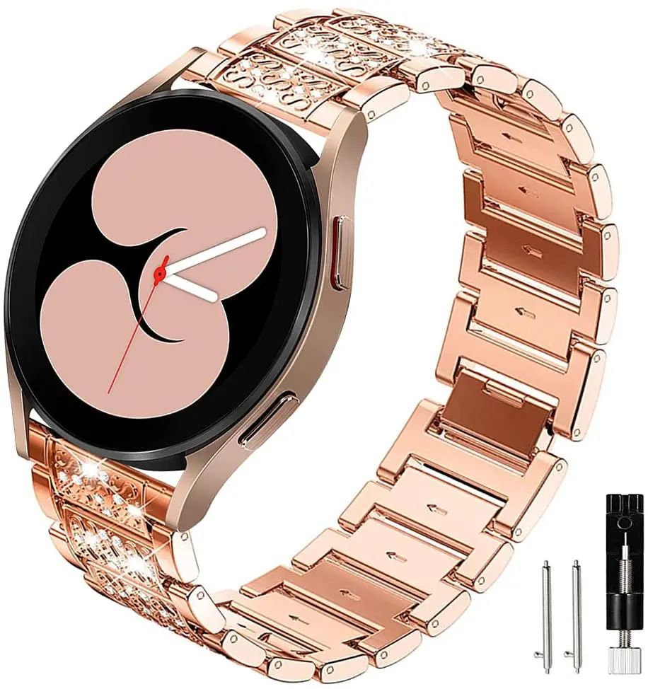 20/22mm Diamond Band for Samsung Galaxy Watch 4 6 Classic/5/pro/46mm/42mm/active 2/s3 Metal bracelet Huawei GT/2/GT2/3 Pro strap