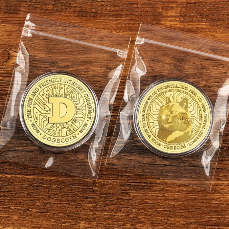 Creative Gold/Silver Plated Funny Dogecoin The Fun and Friendly Internet Physical Cryptocurrency Coins