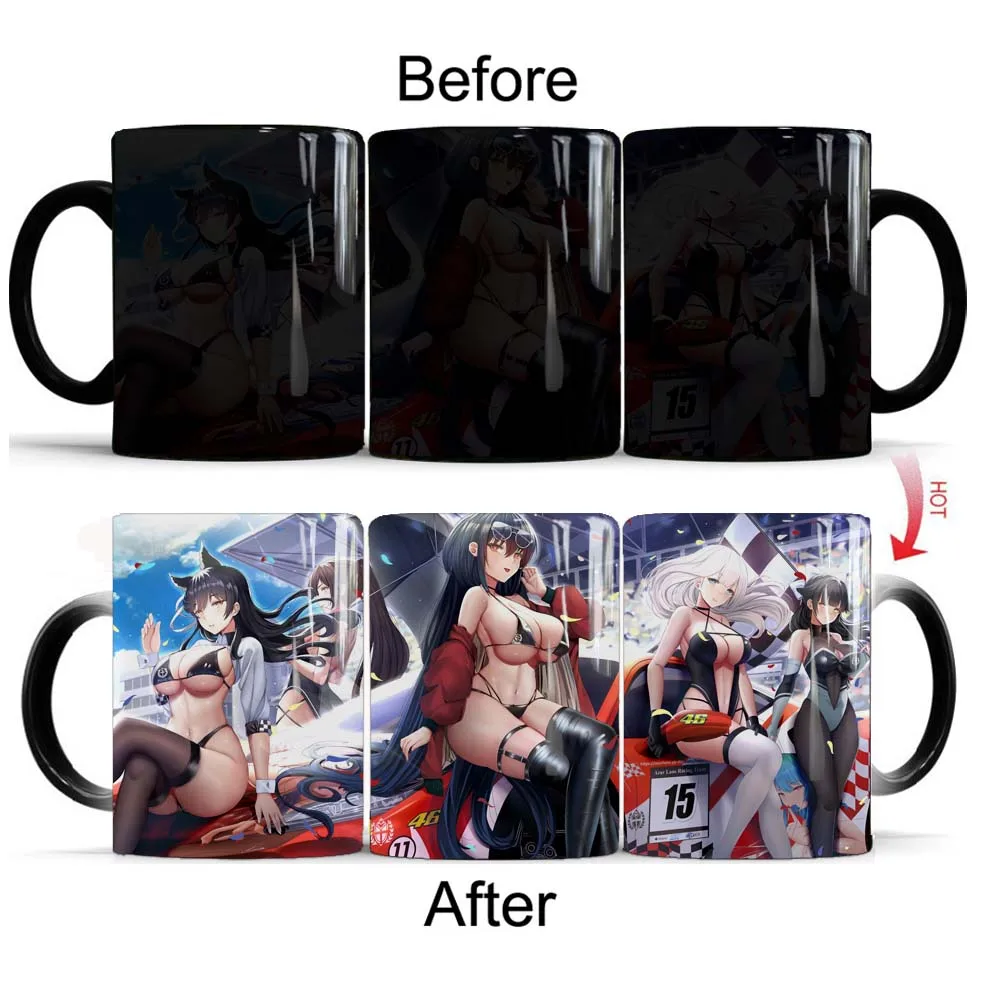 

Sexy Sports Car girls Magic Mug 11oz Heat Sensitive Cup Coffee Tea Milk Mug Color Changing Cups For Men Gifts