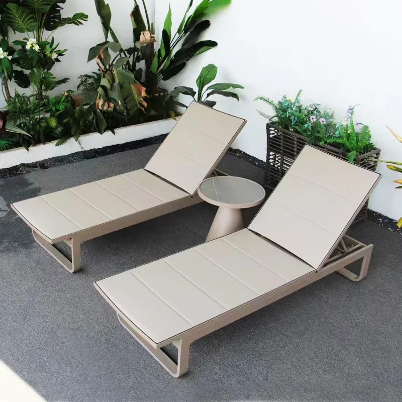 Business Lunch Break Outdoor Beach Chairs Outdoor Leisure Rattan Loungers Terrace Swimming Pool Hotel Garden