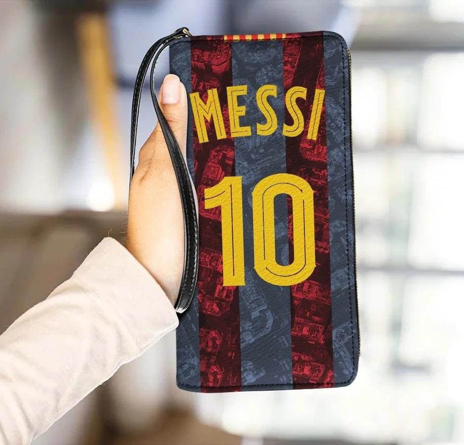 Soccer Player Messi Wallet No. 10 Jersey Purse Women Classic Card Holder Zipper Wristlets Coin Money Bag Ladies кошелек женский