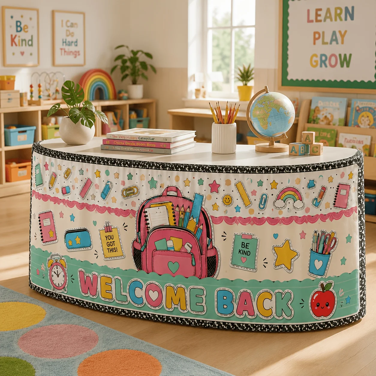 Tablecloth tablecloth 1 piece Welcome back! Light pink shoulder bag Stationery