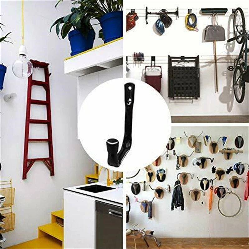 J Utility Hooks For Hanging Heavy Duty Garage Storage Utility Hooks For Garage Wall, Color Black, 6 Pack