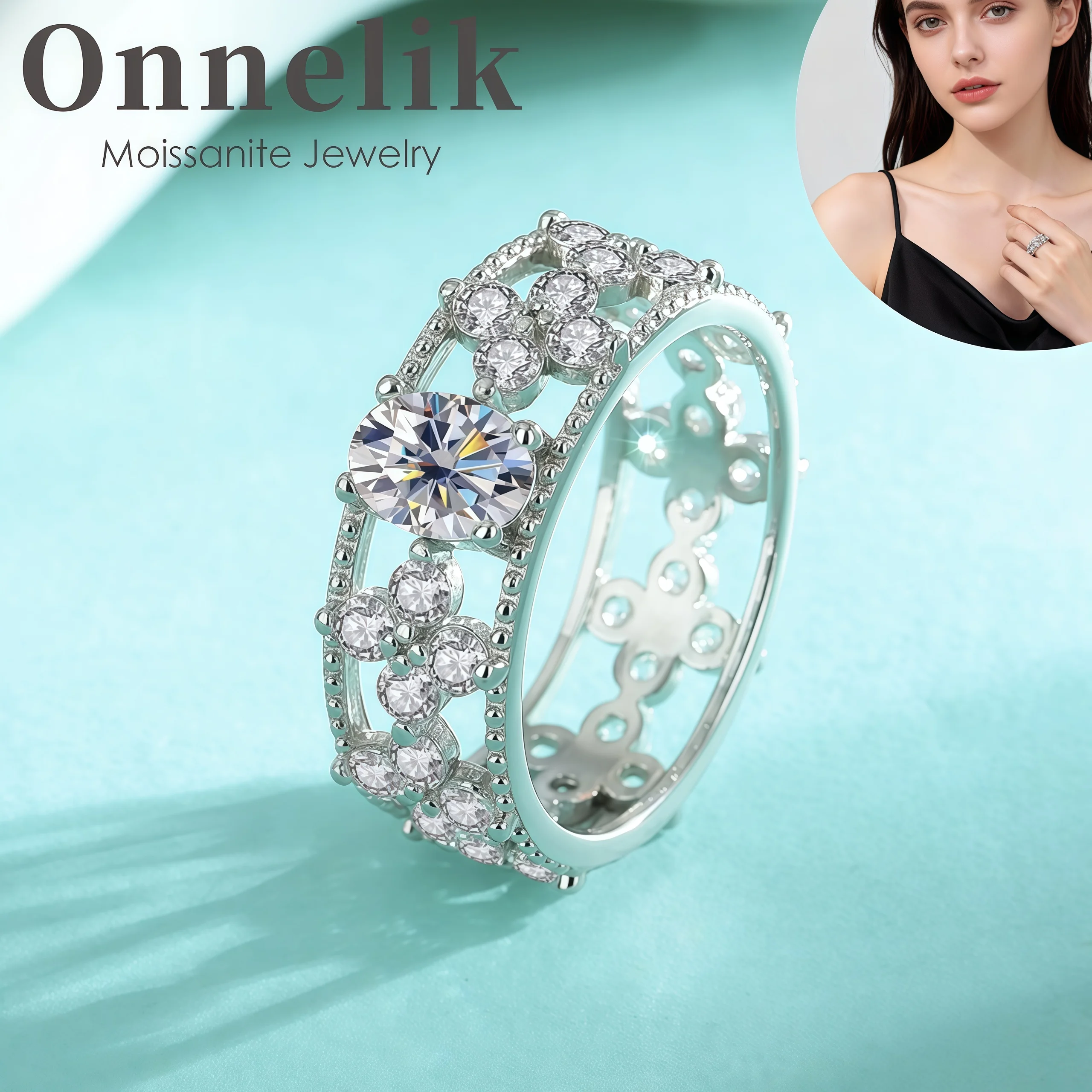 

Кольцо Onnelik из стерлингового серебра 925 пробы с позолотой 1 карат с муассанитом, модное продвинутое минималистское кольцо, изысканный подарок для женской свадьбы