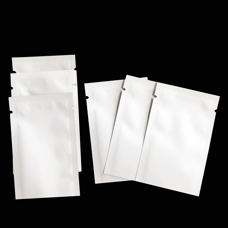 Thicked Matte White Heat Seal Mylar Bags for Nuts Candy Packaging Open Top Flat Aluminum Foil Sample Pockets Vacuum Bag Pouches