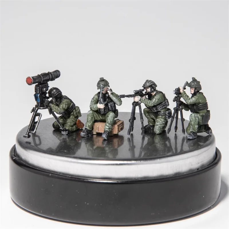 1:72 Scale Model Resin Painted 4Pcs Russian Special Forces Soldiers Action Figure DIY Scene Accessory Collection Display Toys