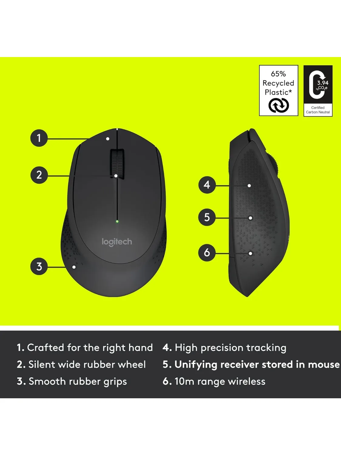 Souris sans fil Logitech M280, souris de jeu sans fil, accessoires pour ordinateur portable, adaptée au bureau, à la maison, à l'ordinateur portable et au bureau