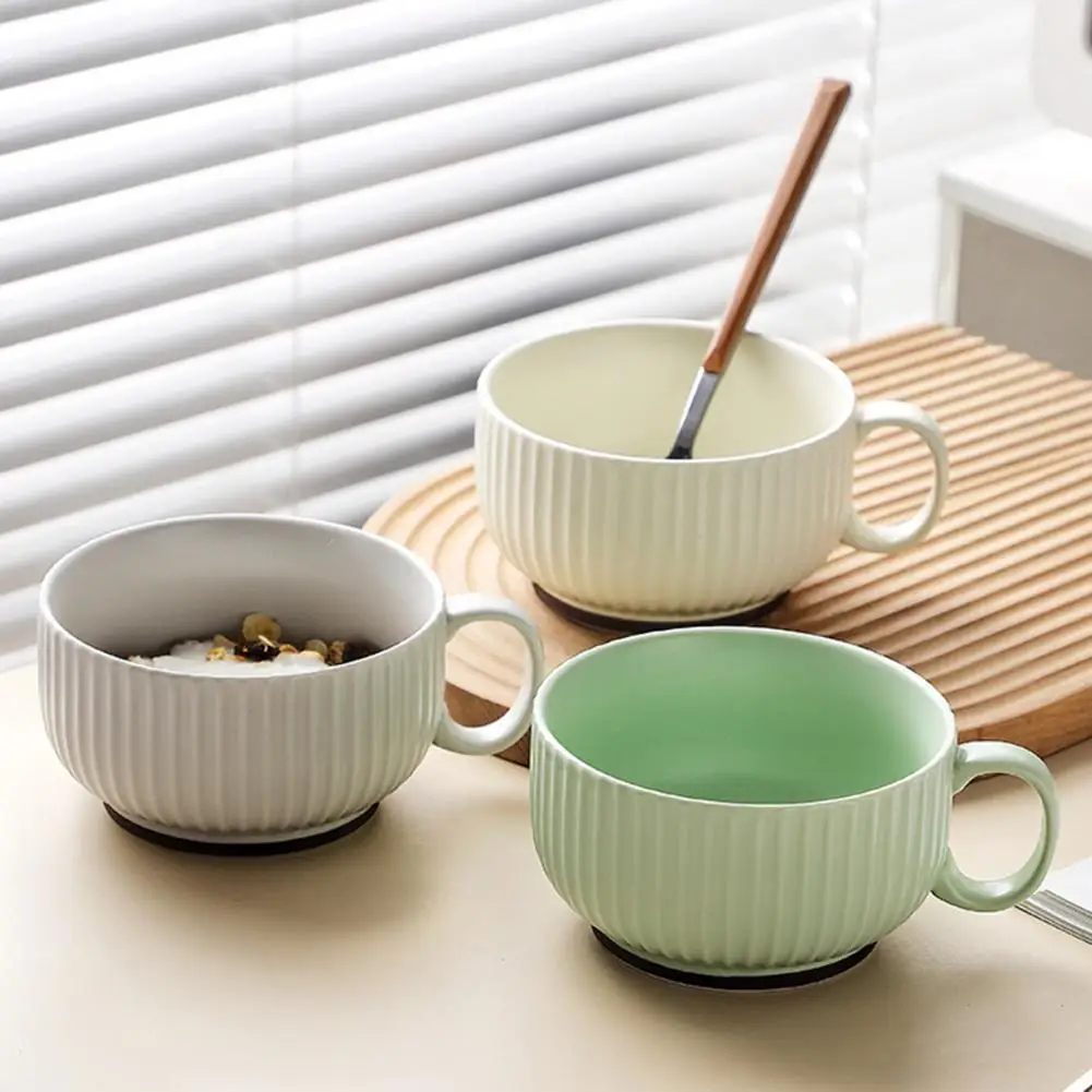 Cuenco para hornear con asa, horno, arroz horneado, cuenco de cerámica nórdica para fideos instantáneos, ensaladera de frutas, suministros de cocina para el hogar, vajilla