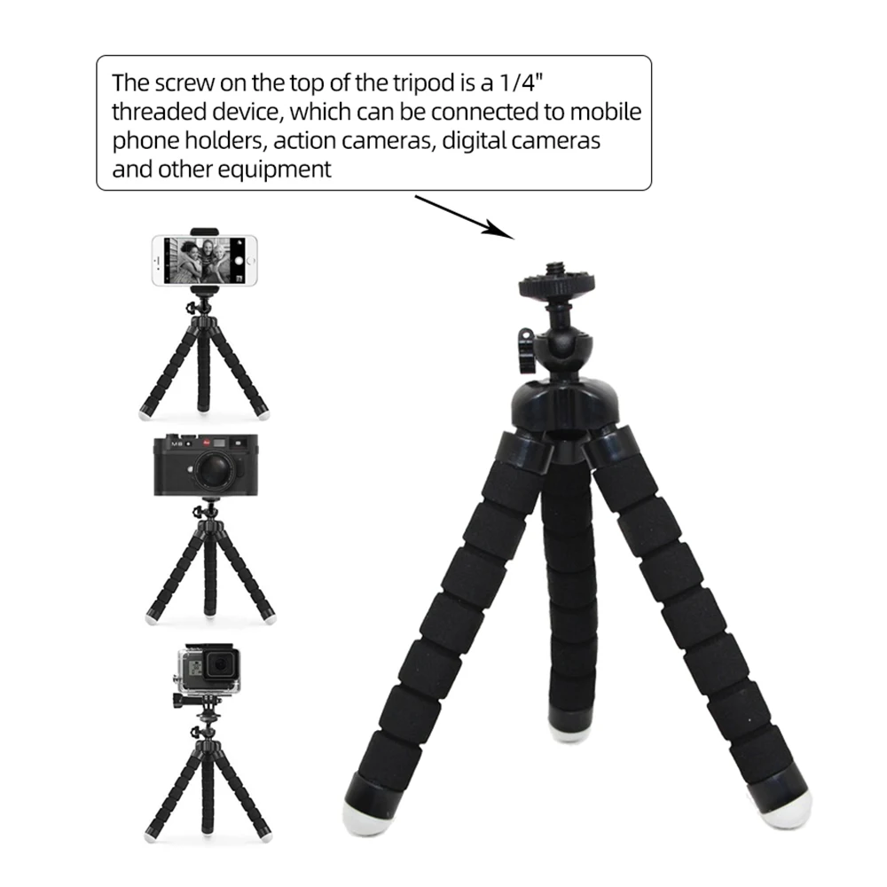 SmartPhone Clamp Tripod Mount Mobile Phone Camera Stand Holder Monopod Octopus Desktop Tripod For iPhone Samsung Huawei Realme