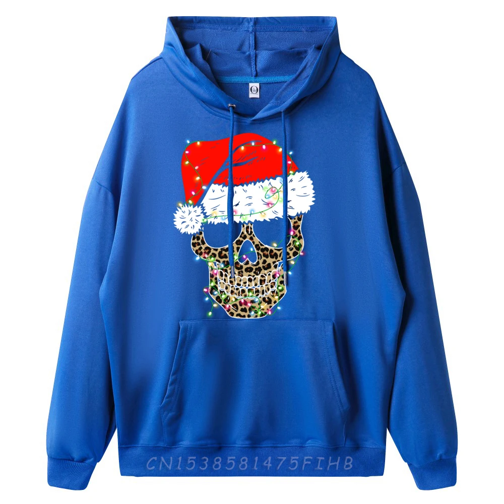 Skull Leopard Christmas Light Cool Tee For Skull Lover Harajuku Mans Fashionable And Trendy Camisetas De Hombre Mens Hoodies