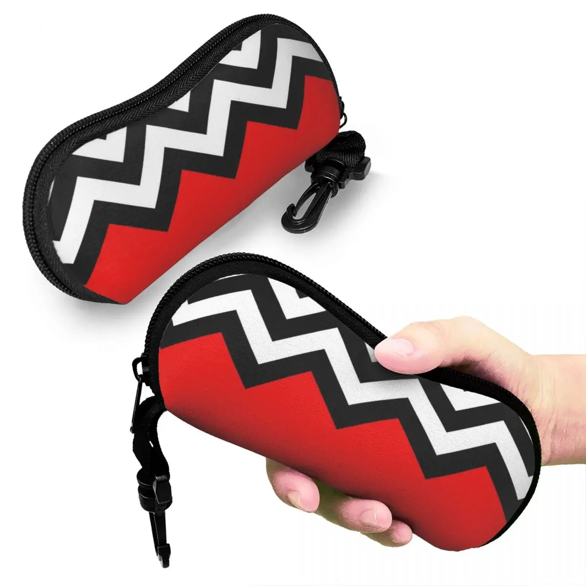 

Twin Peaks - Black Lodge Pattern Shell Glasses Case Protective Sunglasses Box Women Men Soft Eyeglasses Bag Pouch