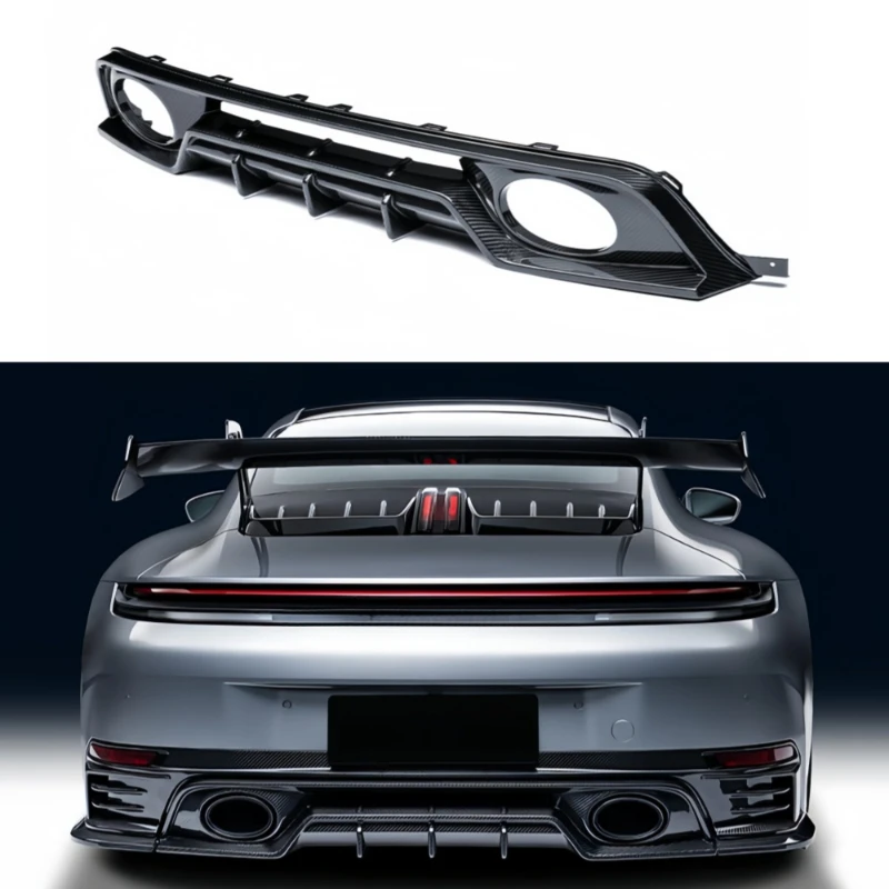 Hot Selling Dry Carbon Fiber Rear Diffuser Rear Bumper Lip Exterior Modification Parts 992.2 Upgrade