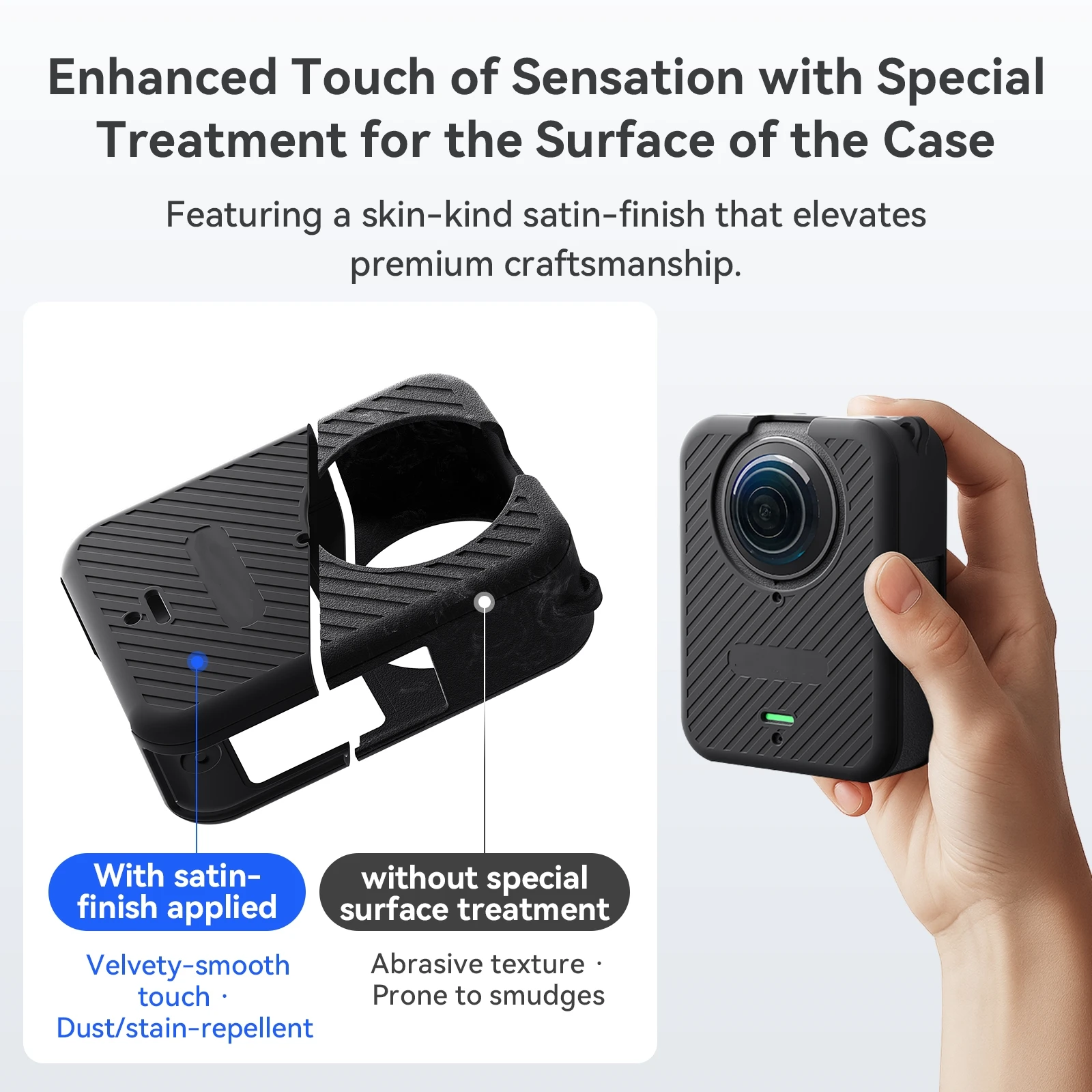 

​360 Camera Body Silicone Case for DJI OSMO 360 Lens Case Body Protection and Camera Accessories Gray Black